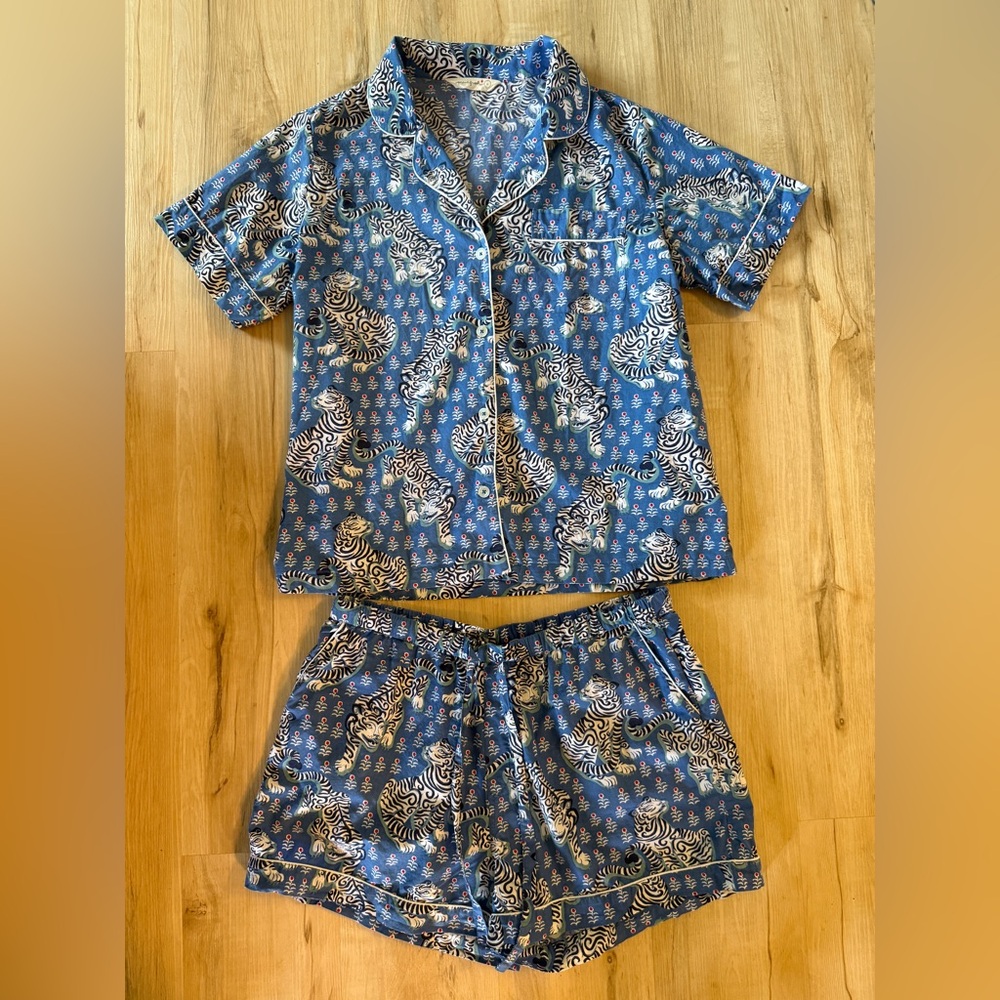 EUC Printfresh Tiger Queen Navy short pajama set